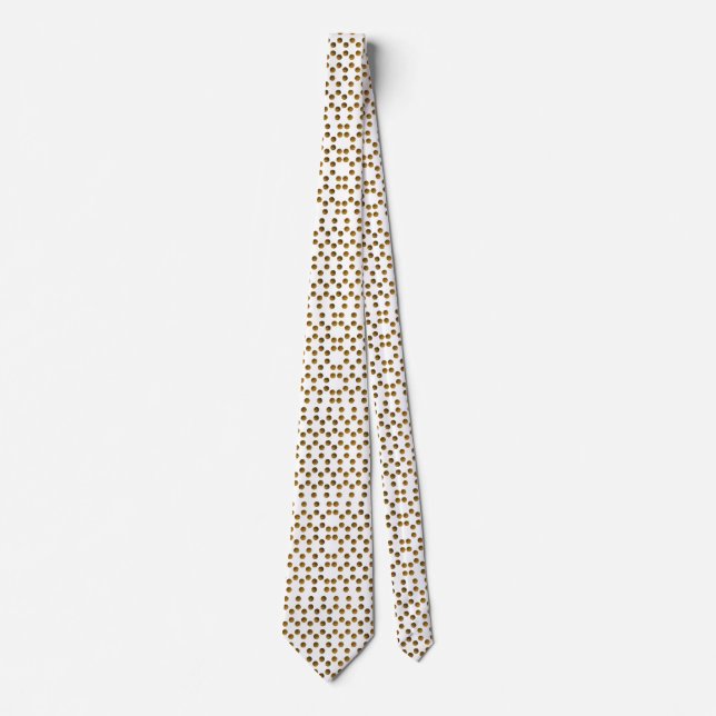 Gravata Godlen Polka DotsWhite Neck (Frente)
