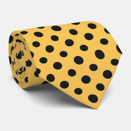 Gravata Gold & Black Polka Dot