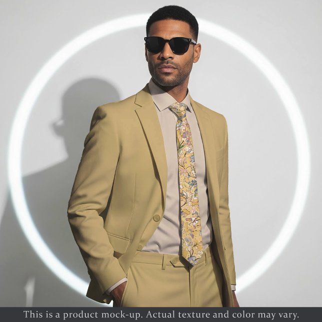 Gravata Golden Impressionist Floral Necktie (Criador carregado)