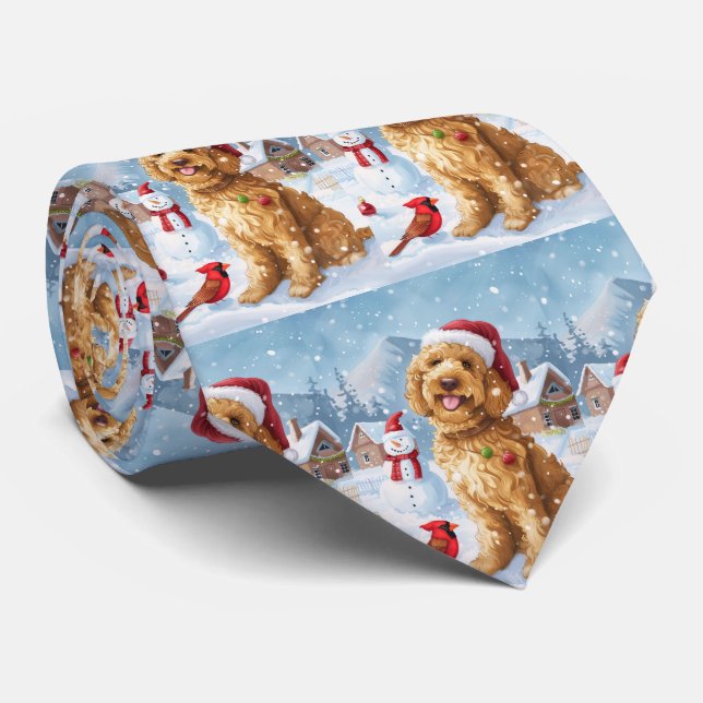 Gravata Goldendoodle Winter Wonderland Natal Joy (Rolled)