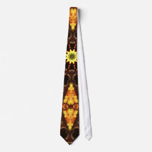 Gravata Goldenina Fractal Art Neck Tie