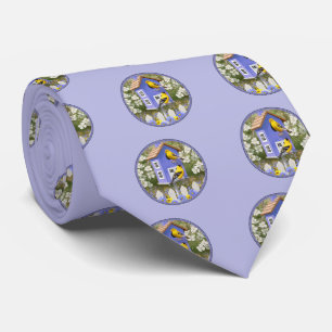 Gravata Goldfinches e Lavanda de Birdhouse
