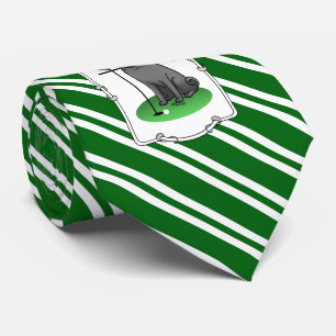 Gravata Golf Pug Jogando Golfe (preto) Cachorro Bonito Eng