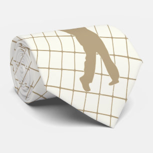 Gravata Golf Tan Silhouette Golfer e Golf Club