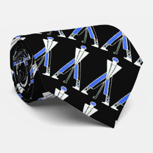 GRAVATA GOLFE AZUL PRETO ESTILIZADO, JOGADORES DE OURO
