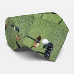 Gravata Golfe Ball E Putter No Verde,