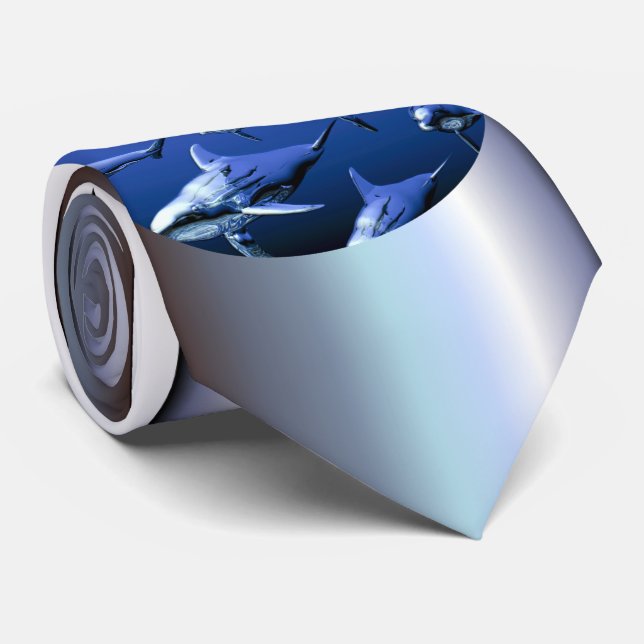 Gravata Golfinho Azul (Rolled)