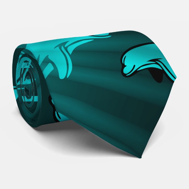 Gravata golfinho, peixe, natureza, aquático, design, bonit (Rolled)