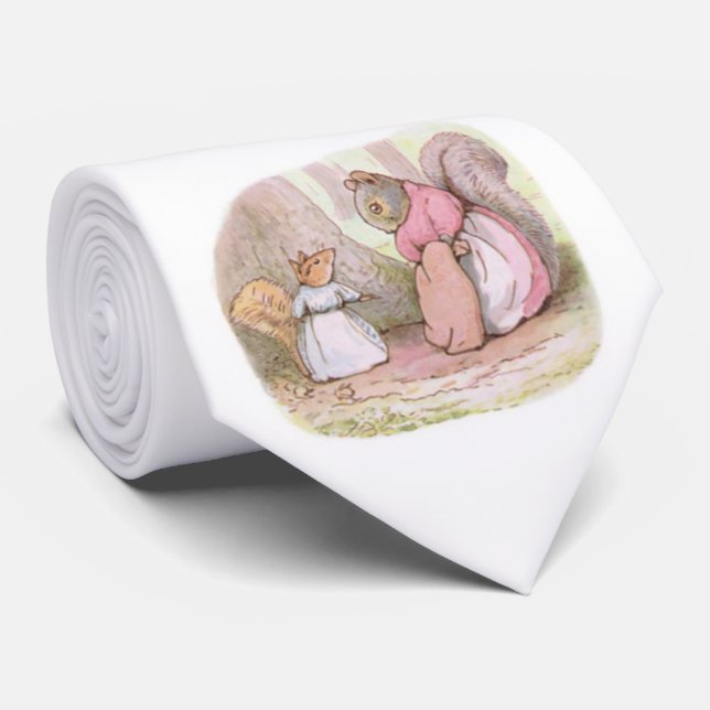 Gravata Goody e Sra. Hackee (Esquilos) (Beatrix Potter) (Rolled)