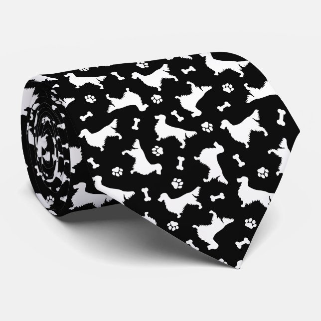 Gravata Gordon Setter Icon Pattern Neck Tie (Rolled)