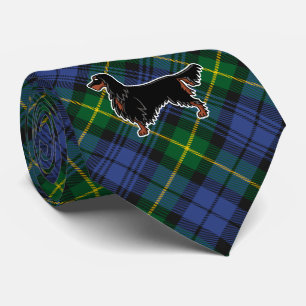 Gravata Gordon Setter sobre Gordon Tartan Neck Tie