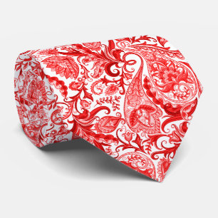 Gravata Gorgeous Red Floral Paisley Patterno