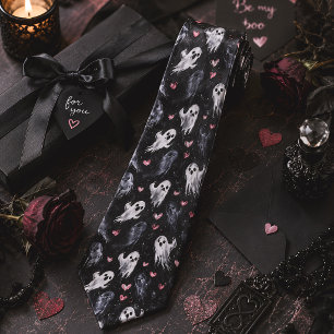 Gravata Góticos Valentines Fantasmas & Corações