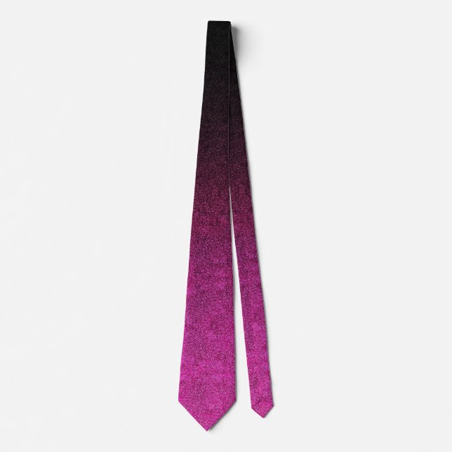 Gravata Gradação da brilho rosa e preto (Frente)