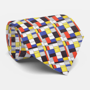 Gravata Grade Mondrian - Arte Abstrata