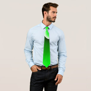 Gravata Gradiente Espiral Branco Verde