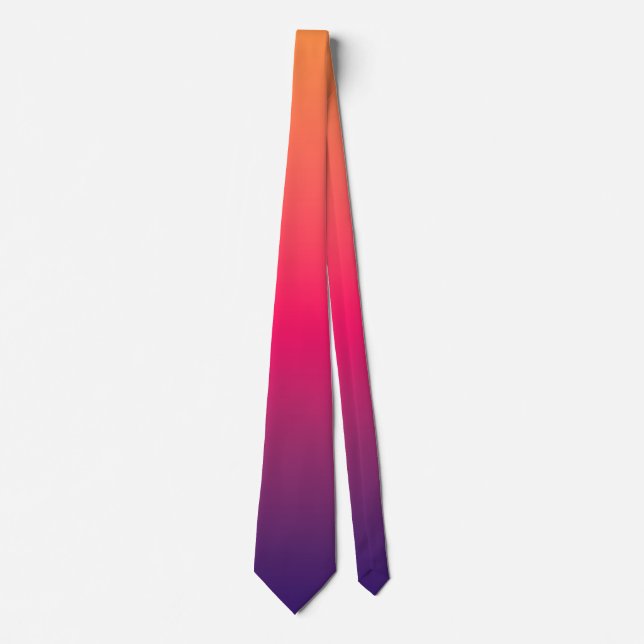 Gravata Gradiente Laranja Rosa Roxo (Frente)
