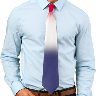 Gravata Gradiente Patriótico Vermelho Branco e Azul