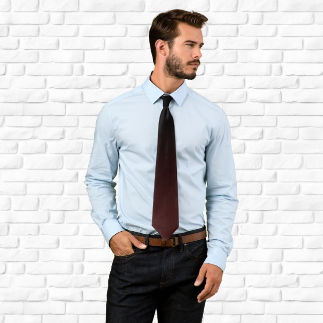 Gravata Gradiente Preto e Sienna Escuro Moderno (Modern Black and Dark Sienna Gradient Neck Tie)