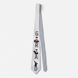 Gravata Graduação 3 Fotos Personalizadas Cinza Leve