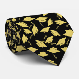 Gravata Graduação: Gorros Pretos e Dourados no Ar