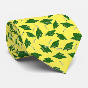 Gravata Graduação Verde em Formando Amarelo de Festa