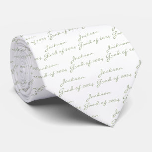 Gravata Graduação White Sage Ano Verde Personalizado