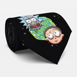 Gravata Gráfico do Rick Pixelverse e do Portal Morty