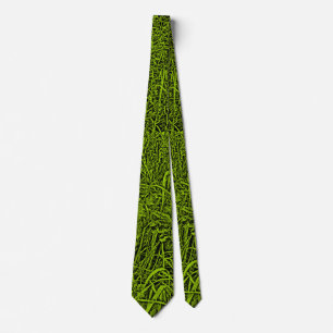 Gravata Grama Longa - Preto em Verde Marciano (99CC00)