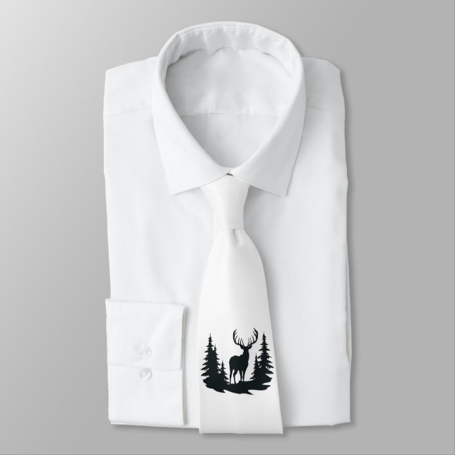 Gravata Grande Buck Entre O Vetor De Pinheiros (Amarrado)