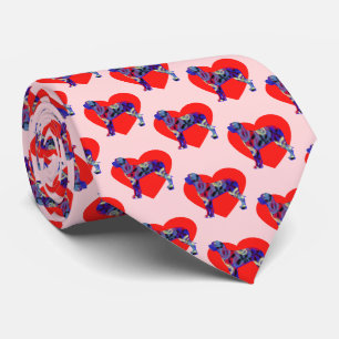 Gravata Grande Cachorro Dia de os namorados Vermelho Rosa