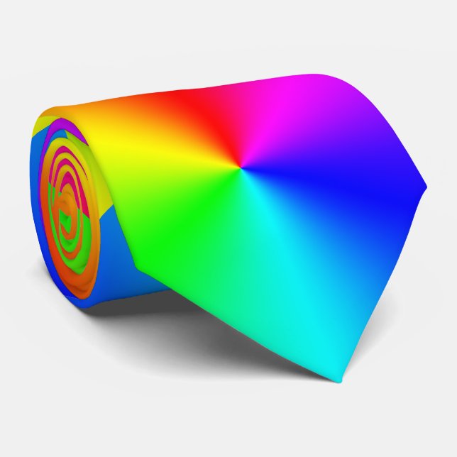 Gravata Grande teste padrão do arco-íris (Rolled)