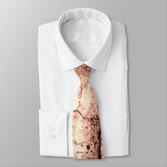 Gravata Granito laranja moderno e castanho-bege (Amarrado)