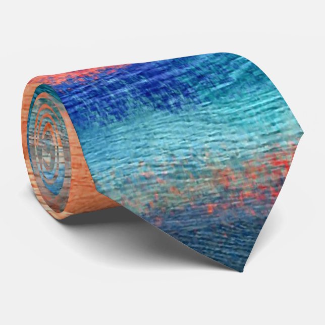 Gravata Grãos de Madeira Coloridos (Rolled)