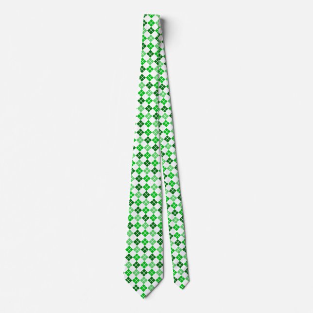 Gravata Graus de Gravação Personalizada de Argyle Verde (Frente)
