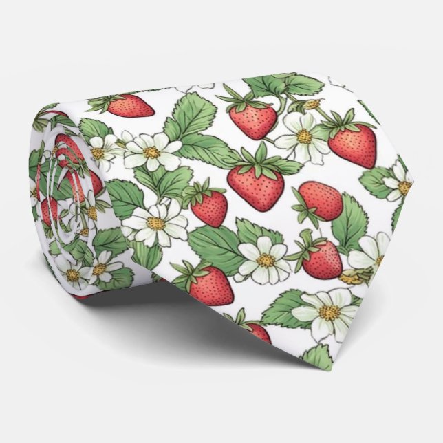 Gravata Gravação de Morango (Rolled)