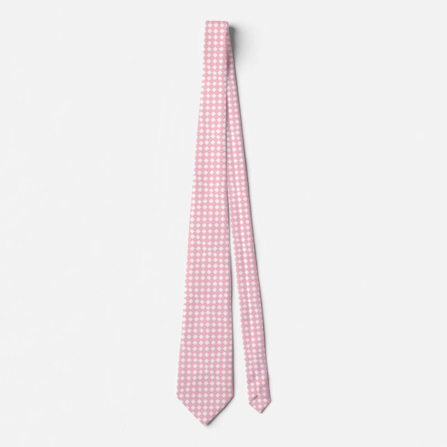Gravata Gravação de Ouros Rosa e Branco (Frente)