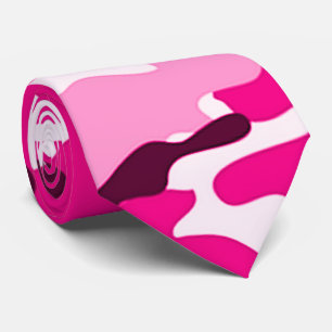 Gravata Gravação de Padrão de Camuflagem Rosa