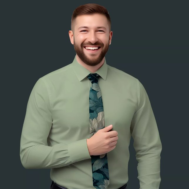 Gravata Gravação De Padrão Floral Azul Lay-Casual (Criador carregado)