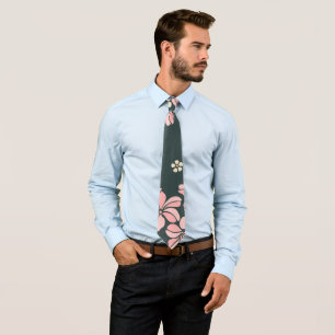 Gravata Gravação de padrão floral rosa e preto