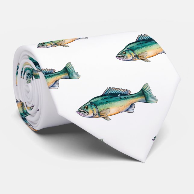 Gravata Gravação do Pescoço - Série Watercolor: Bass (Rolled)