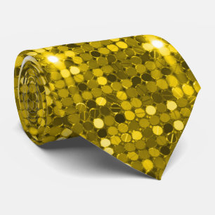 Gravata Gravação Dourada Sequin Sparkle
