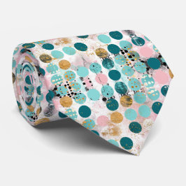 Gravata Gravação elegante em rosa e turquesa