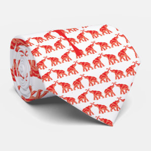 Gravata Gravador de Elefante Vermelho