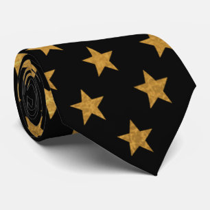 Gravata Gravador Dourado de Estrelas do Luxury