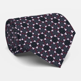 Gravata Gray Burgundy and Blue Floral Neck Tie