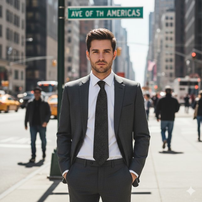 Gravata Gray Faux Leather   (Sleek leather-look tie for sharp suits and standout street-to-boardroom style.)