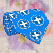Grécia de moda Emblem Tie, Bandeira Grego Azul
