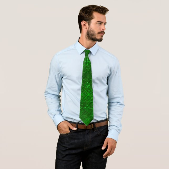 Gravata Green Argyle Tie (In Situ)