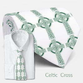 Gravata Green Celtic Cross Irish Ruas. Patricks Day Religi
